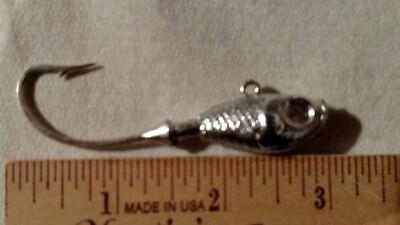 Ultra Minnow Jig Head 1 oz Unfinished 20 pieces with  5/0 Mustad 34184DT Hook