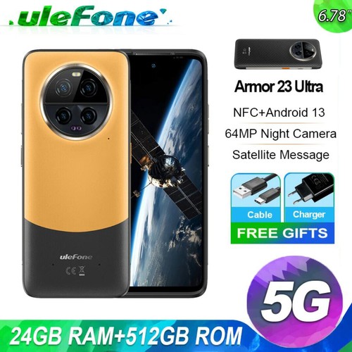 Ulefone Armor 23 Ultra 5G Satellite Message Night Vision 24GB+512GB 120W 120Hz - Afbeelding 1 van 38