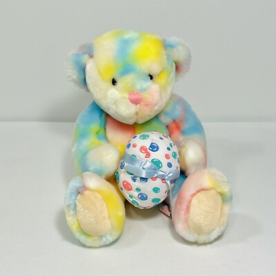 Mouse In The House Watercolor Easter Egg Bear Plush Pastel Tie-Dye 9 