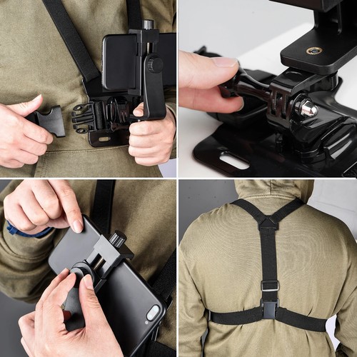 Mobile Phone Chest Mount Set with J-HOOK for Pov / Vlog Phone Clip Mount - Photo 5 sur 6