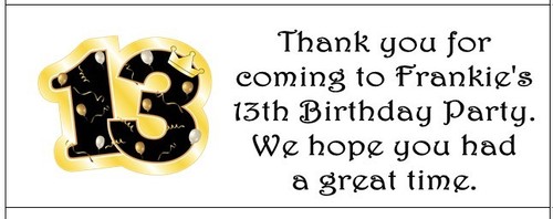 Personalised stickers anniversary or birthday party bags/cake labels No.13 - Picture 13 of 27