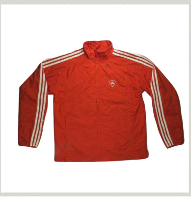 Adidas Adi Dassler Mens Track Jacket M 2003 Terracotta Striped Clima Proof Logo 
