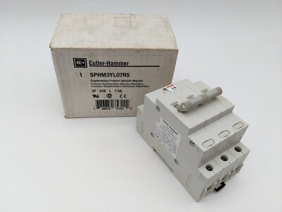 Cutler Hammer SPHM3YL07R5 Circuit Breaker Hydraulic Magnetic 7.5A 3P 277/480V