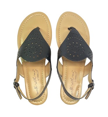 Coldwater Creek Women's Shoes Black Faux Leather Walk With Me