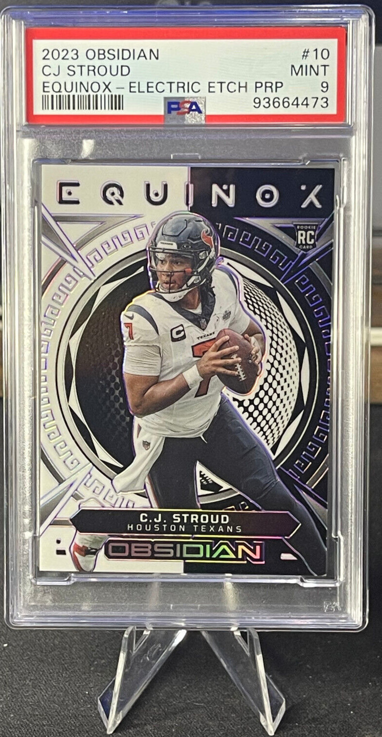 2023 Obsidian - Equinox Purple Etch #10 C.J. Stroud 7/75 PSA 9 Jersey Match RC