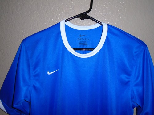 Nike Dri Fit Football Soccer Jersey Shirt Men SMALL Blue #22 Nike Team Patch NWT - Picture 6 of 11