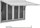 48" W X 36" H Concession Window with 4 Horizontal Sliding Screen Windows, Awning