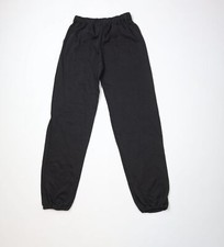 Vintage 90s Streetwear Mens Large Blank Cuffed Sweatpants Joggers Black USA
