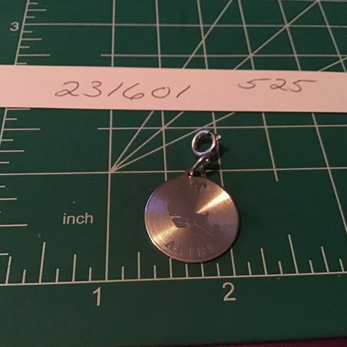 Vintage Sterling Silver 3/4" Round Aries Zodiac Charm Pendant