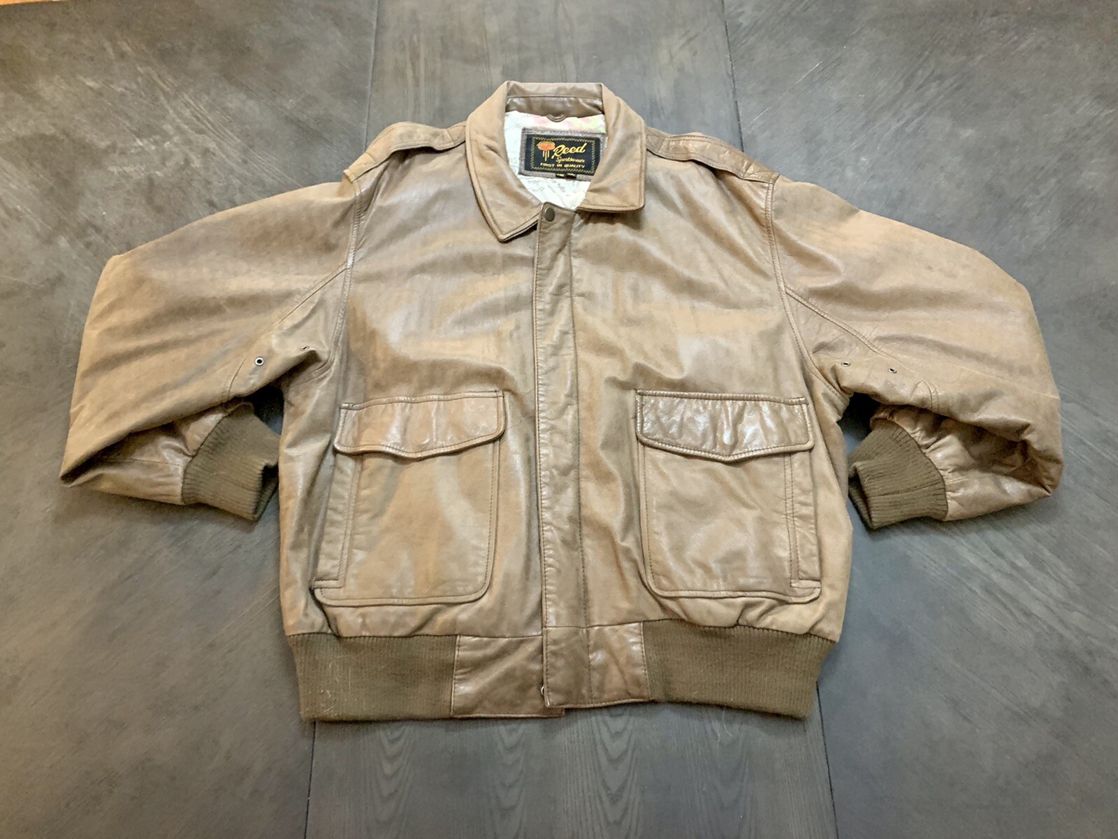 Vintage Reed Sportswear Leather Jacket Men's Size R46… Gem