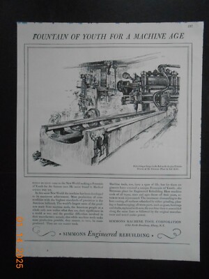 1943 WWII War Era Simmons Machine Tool Corp Albany NY AD Lili Richi art drawing