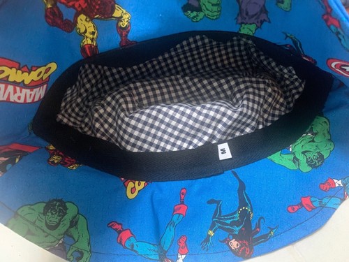 Kid Marvel Super Heros Hulk Bucket Hat 7-14 Sun Rain Cotton Hand Made NWT M Gift - Picture 2 of 3