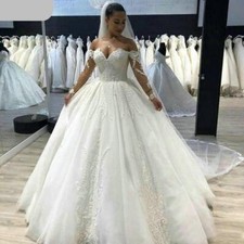 Elegant Off Shoulder Wedding Dresses Lace Applique Sweetheart Ball Bridal Gowns