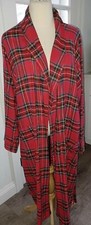 Vintage Plaid Robe Duster Unisex w/Pockets Belt Tartan Grunge Preppy OS 