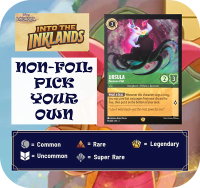 Disney Lorcana Into the Inklands PICK YOUR OWN NON-FOIL - BASE | Fast Shipping