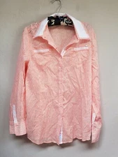 FDJ French Dressing Jeans Womens Striped Shirt Top Blouse Size 12 Long Sleeve