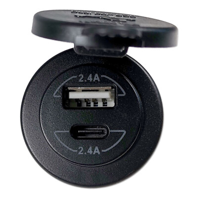 USB Doppelsteckdose 12V 24V 4,8A Typ A + C KFZ Steckdose Ladebuchse Anschluss