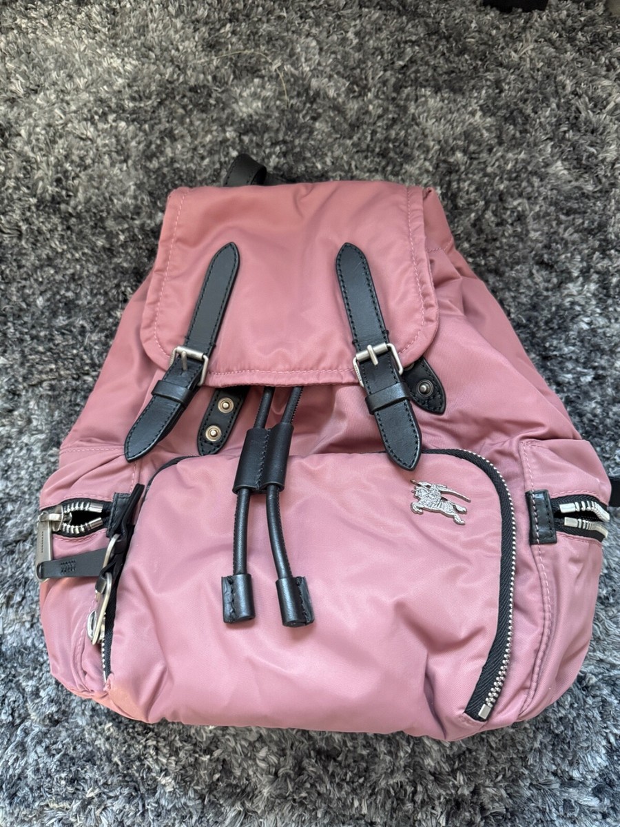 Burberry Rucksack Backpack Medium Pink Nylon/Leather UK