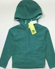 All In Motion Girls Long Sleeve Hooded 1/2 Zip Fleece Pullover XS 4/5 -Green