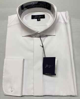 Mens White Victorian Wing Collar Dress Shirts Formal Long Sleeve Double  Cuff UK