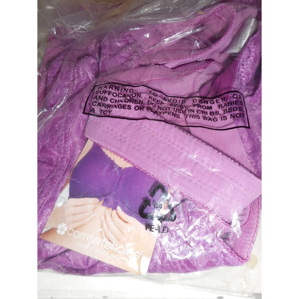 NIB Purple Lilac Front Close Wireless Posture Bra Lace 46G Woman Within - Image 2 of 4