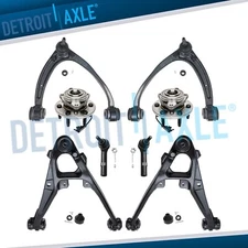 8pc 4WD Front Control Arms Wheel Bearing Hubs Tie Rods for Silverado Sierra 1500