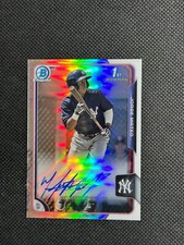 JORGE MATEO 2015 Bowman Chrome AUTO On Card Refractor Rookie Card 418/499
