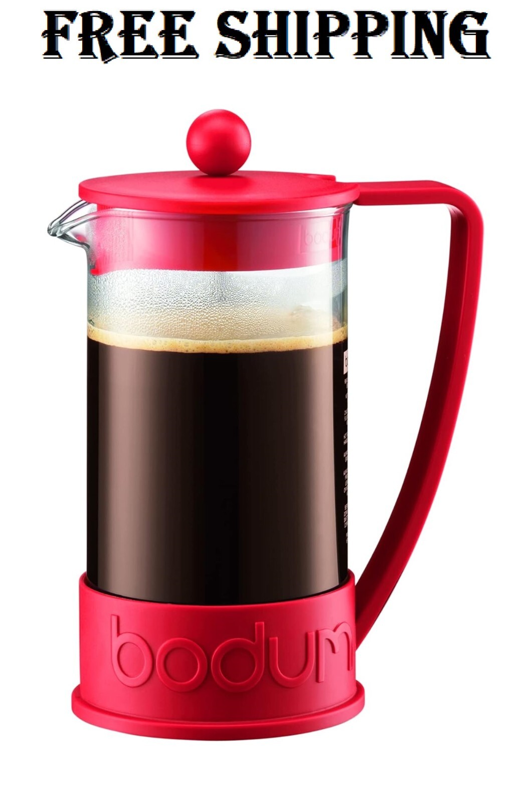 Coffee Maker, High-heat Borosilicate Glass, Red -
