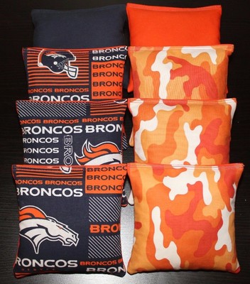 Denver Broncos Cornhole Bean Bags 8 ACA Regulation Corn Hole Bags Tailgate Toss