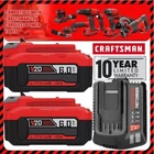 2PACK 20Volt For Craftsman V20 6.0Ah Li-ion Battery CMCB204 CMCB202 /Charger