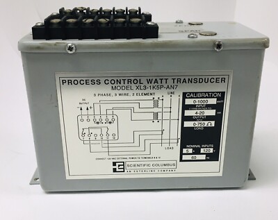 SCIENTIFIC COLUMBUS MODEL XL3-1K5P-AN7 PROCESS CONTROL WATT TRANSDUCER CLEAN/USE