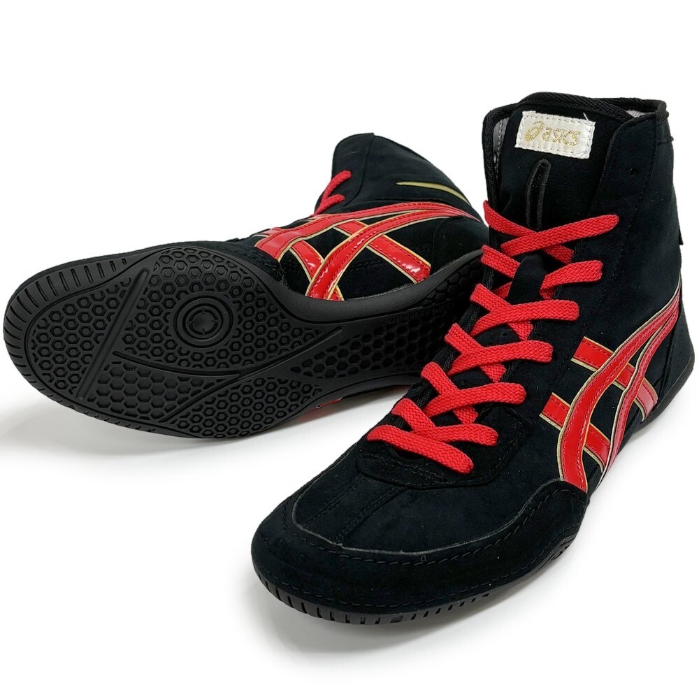 asics ボクシングシューズ レッド/ゴールド ASICS Wrestling Shoes 1083A001 Black x red gold Successor to ASICS