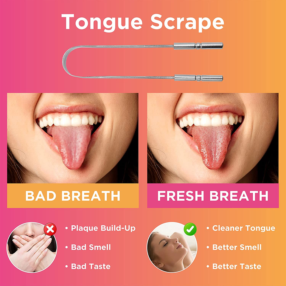 Tongue Scrapper Premium Stainless Steel Tongue Cleaner for Your