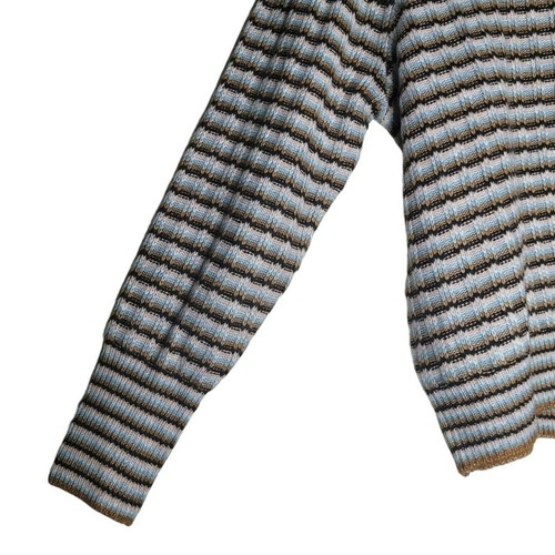 Nine West Striped Sweater Soft Womens Large Brown Blue Knit - Picture 2 of 9