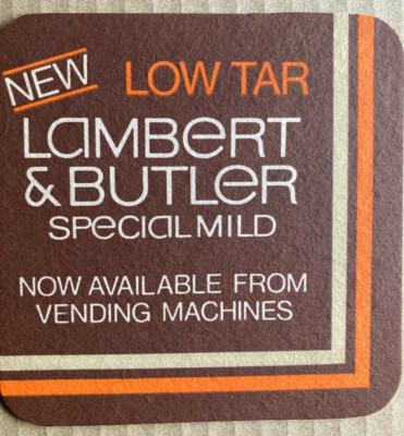 LAMBERT & BUTLER TEERARM SPEZIAL MILD ZIGARETTE BIER GETRÄNKE MATTE UNTERSETZER