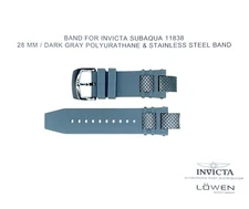 Authentic Invicta Subaqua 11838 Black Polyurethane & GUN IP 28MM Watch Band