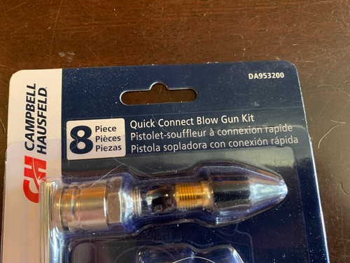 Quick-Connect 1/4" BLOW GUN KIT 8-pc w/ 5" extension Campbell Hausfeld DA953200 - Picture 2 of 4