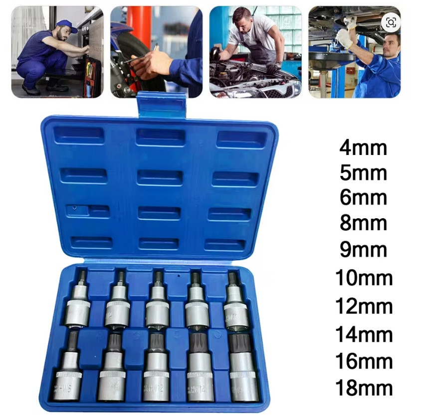 Jeu de douilles multi-dents 1/2 pour débloquer les vis foirées et grippées M4-M18