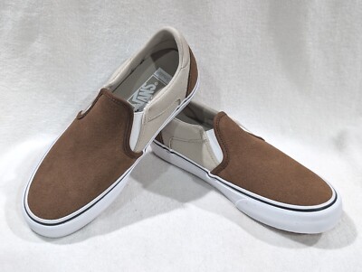 Vans Asher Deluxe Retro Brown/Multi Suede/C Slip On Men's Skate Shoes-Size  NWB