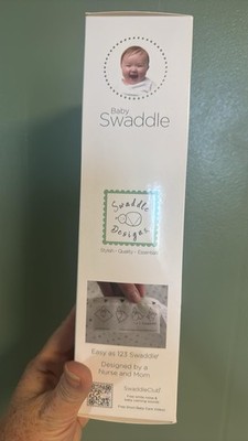 SwaddleDesigns Cotton Swaddle Blanket 46x46 White Animal Print Breathable Soft