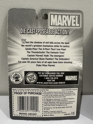 NEW Vtg Doctor Doom Marvel Toybiz Die-Cast Poseable 2000 Action Figure 3” - Picture 2 of 2