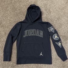 Jordan Hoodie Boys Youth Small 8  10 Black Pullover Jumpman Take Flight Patches