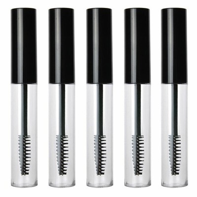 5 x 10ML Empty Mascara Tube Eyelash Cream Vial/Bottle/Container Black Cap YL *bn