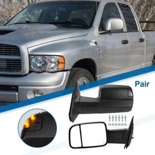 Tow Mirrors For Dodge For Ram 2500 3500 2003-2009 With Puddle Lamp Black 1pair