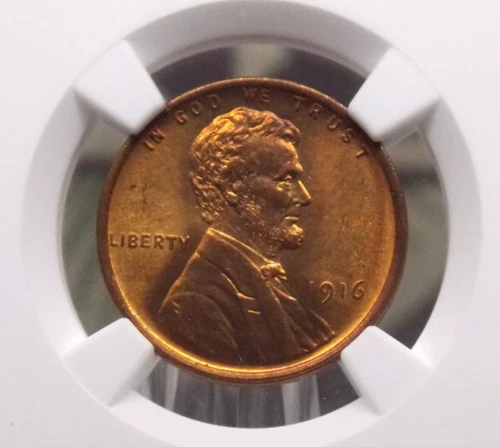 1916 "P" Lincoln WHEAT Cent Penny 1c NGC MS65 RD #019 *RED* Gem BU Unc ECC&C Inc