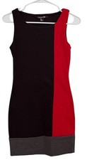 Forever 21 color block red and black dress size small EUC