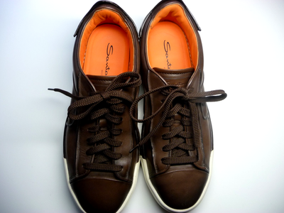 $850 Santoni Brown Sneakers, 9.5, Made in Italy, EXCELLENT  display picture 2