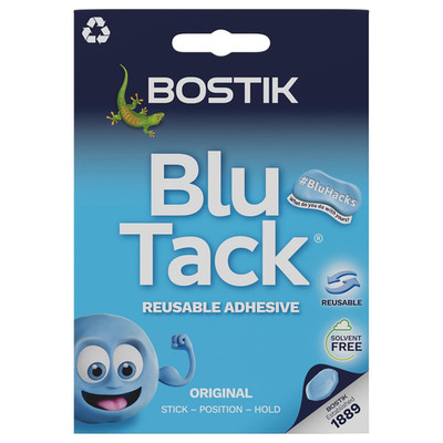 BOSTIK Blu Tack (1 Pack) 1.6Oz Multipurpose Mounting Sticky Putty | Non-Toxic Re