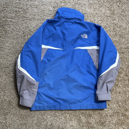 The North Face Jacket Boys Medium Blue Gray HyVent Lightweight Rain Coat TNF - Picture 2 of 10