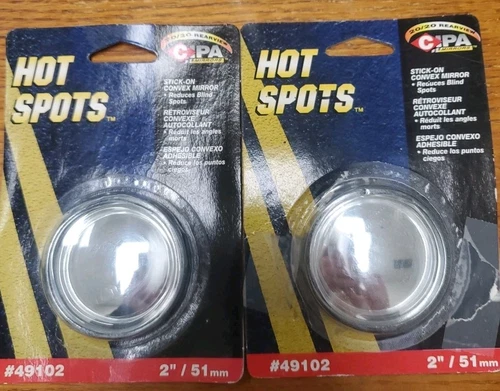 2 NEW Stick-On Convex 2" Blind Spot Mirror CIPA Universal Hot Spots Round 49102